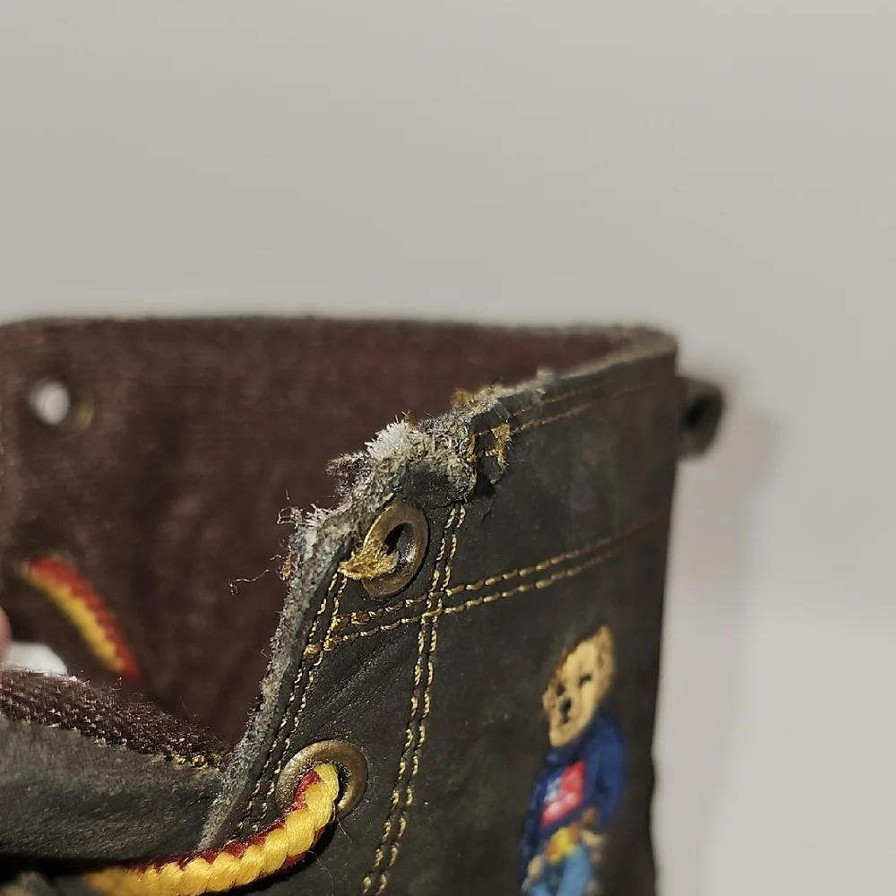 Polo Ralp Lauren Kids Brown Boots with Embroidered Detail